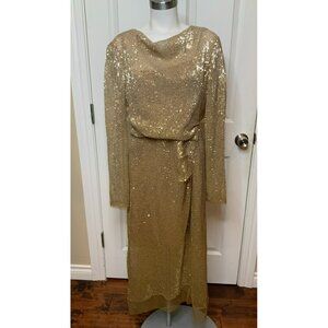 Dorothee Schumacher Gold Sequin Shimmering Dreams Midi Dress, Size 4, $1250 NWT!